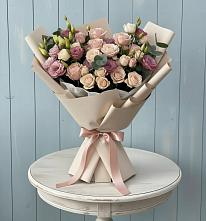 Букет цветов из:  Розы и Лизиантусы #REPLACE_PRED# Воробьево