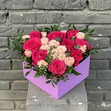 Цветочная композиция из Розы в коробке #REPLACE_PRED# Воробьево