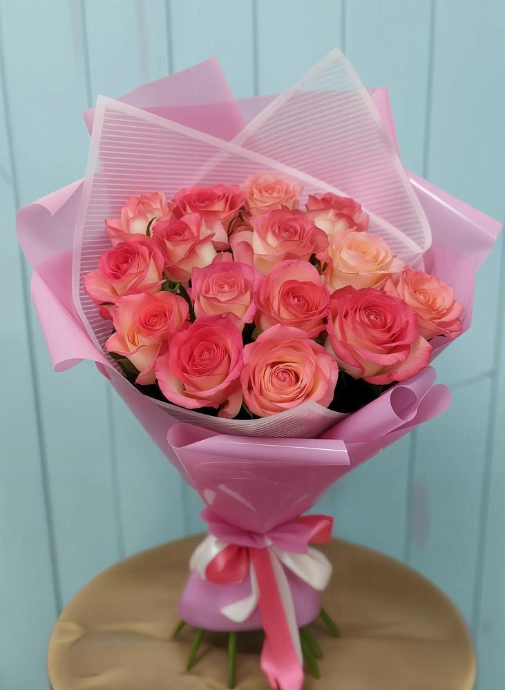 Букет 15 Розовых роз Равель в Воробьево