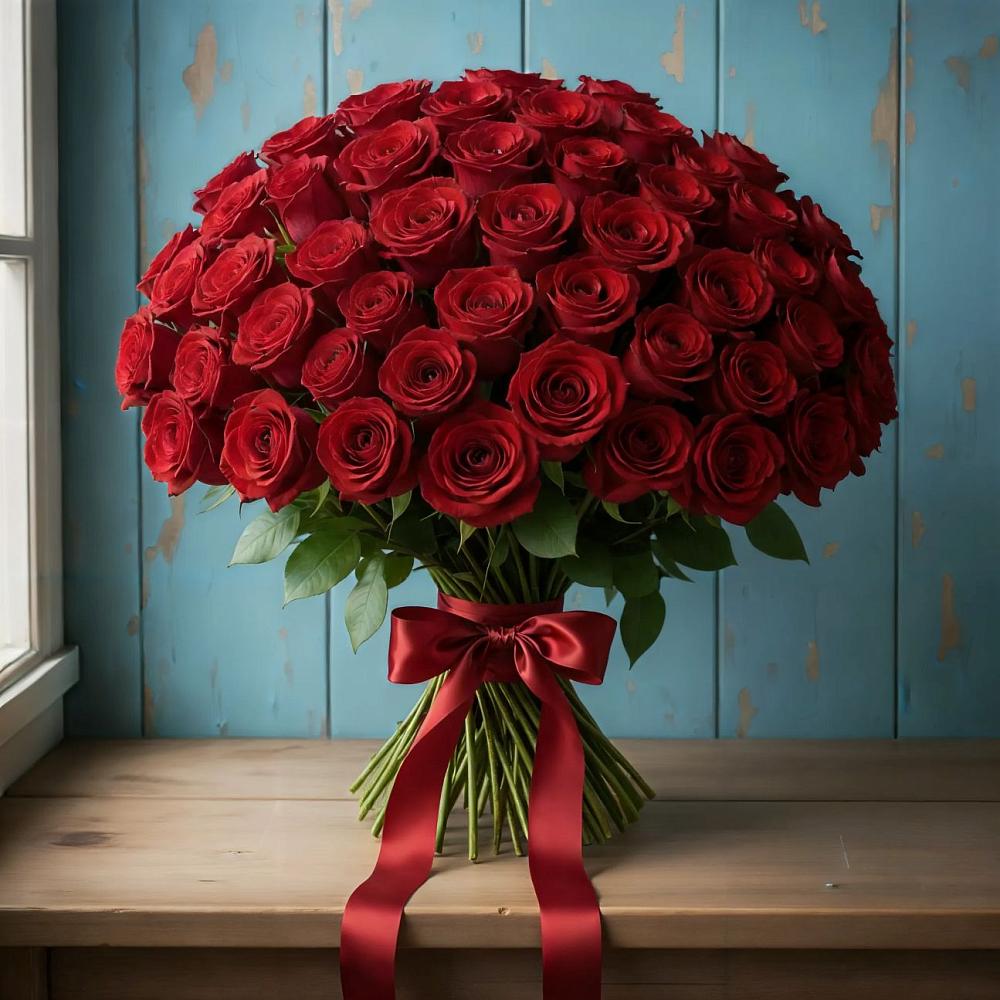 Букет Красные розы Блэк Меджик в Воробьево