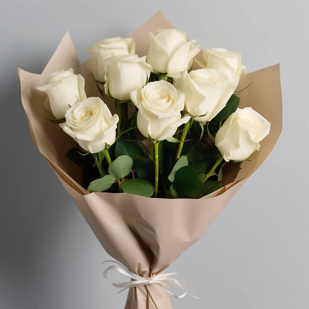 Букет 9 Белых роз Эдлесс Лав в Воробьево