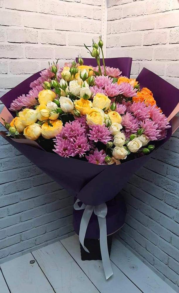 Букет цветов из: Хризантемы и Розы в Воробьево