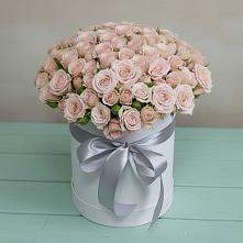 Цветочная композиция из Розы в шляпной коробке #REPLACE_PRED# Воробьево