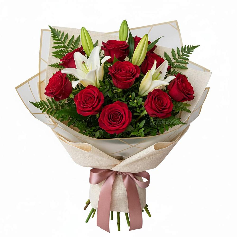 Букет цветов из: Лилии и Розы в Воробьево