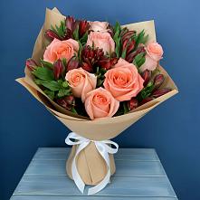 Букет цветов из:  Розы и Альстромерии в Воробьево
