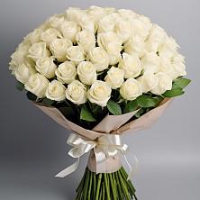 Букет 101 беля роза Белоснежка в Воробьево