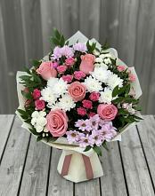 Букет цветов из:  Альстромерии, Гвоздики, Розы и Хризантемы #REPLACE_PRED# Воробьево