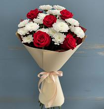 Букет цветов из:  Розы и Хризантемы в Воробьево