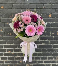 Букет цветов из:  Герберы и Хризантемы в Воробьево