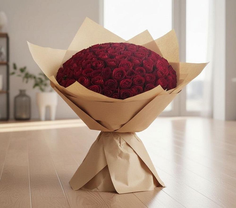 Букет 101 Красная роза в Воробьево