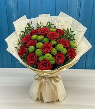 Букет цветов из:  Розы и Хризантемы в Воробьево