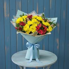 Букет цветов из:  Альстромерии и Хризантемы в Воробьево